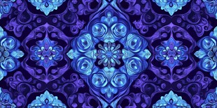 蓝紫色花卉几何图案纹理