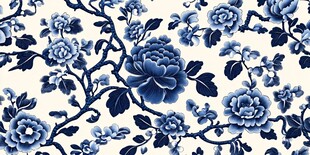 青花瓷花卉图案精美纹饰