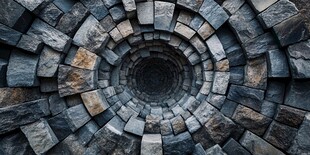 石砌螺旋隧道内壁奇观