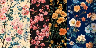 多彩花卉图案精美壁纸