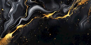 黑金流动纹理抽象艺术图