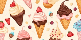 缤纷美味冰淇淋图案设计