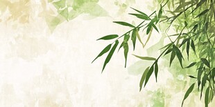 清新竹叶水墨风背景图