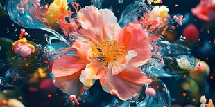 梦幻花朵绽放绚丽瞬间