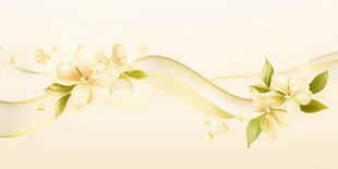 淡雅茉莉花与飘带背景图