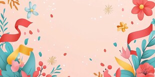 粉色花卉装饰背景图