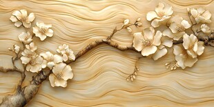 立体浮雕杏花装饰背景图