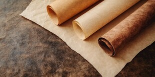 复古卷轴纸张静物特写