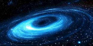 蓝色漩涡星系璀璨宇宙景