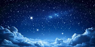 梦幻星空下的云海奇观