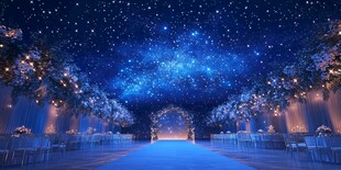 梦幻星空主题浪漫婚礼现场
