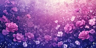 梦幻紫色玫瑰花卉背景图
