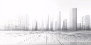简约城市线条风建筑景观