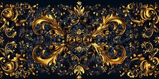 奢华黑金巴洛克风格花纹