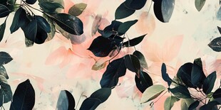 梦幻花叶水彩背景图