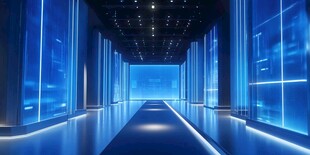 未来感科技风蓝色光影长廊