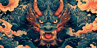 龙首怒目 云海翻腾