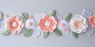 精致纸艺花卉蕾丝装饰