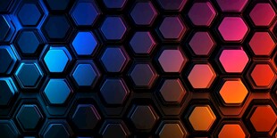 炫彩六边形背景纹理图案