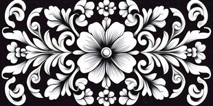 黑白花卉装饰图案