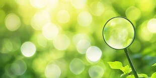 放大镜下的绿意朦胧