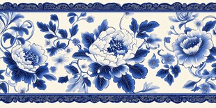 青花瓷花卉纹饰图案