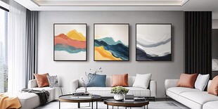 现代简约风客厅艺术挂画