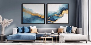 蓝金风客厅装饰尽显雅致