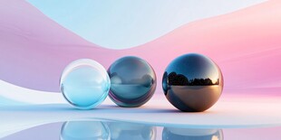 三色球体的梦幻光影世界