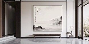 中式客厅水墨挂画装饰美