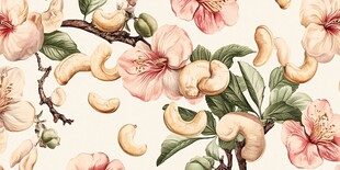 腰果花卉图案精美手绘