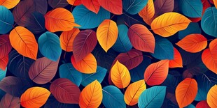多彩秋叶图案背景