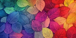 多彩秋叶背景图