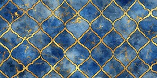 蓝金交织几何纹理图案