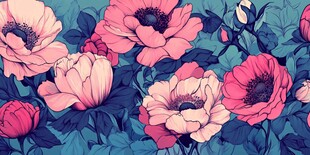 绚丽花卉图案 浪漫且唯美