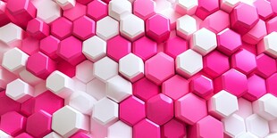 粉色白色六边形立体图案