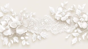 白色花卉蕾丝装饰图案
