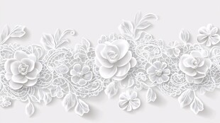 白色花卉蕾丝花边装饰图