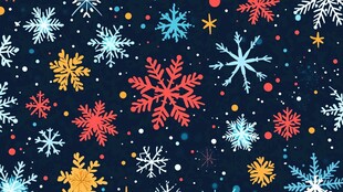 多彩雪花图案背景