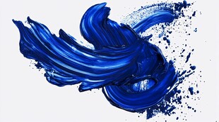 蓝色动感颜料泼溅效果