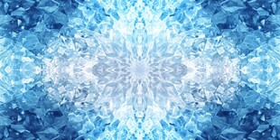 蓝色冰晶对称梦幻图案