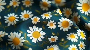 小雏菊印花布料的柔美瞬间