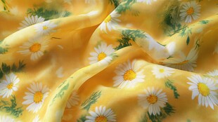 黄色雏菊印花柔软布料