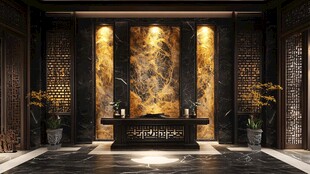 中式奢华大厅 大气迎宾区