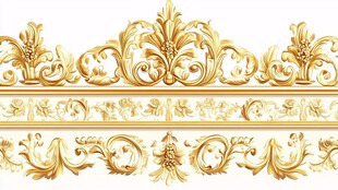 欧式金色华丽花纹装饰