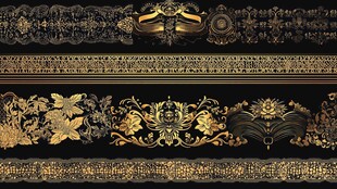 欧式黑金奢华装饰花纹图案