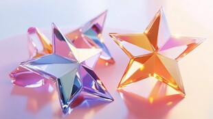 炫彩水晶五角星摆件