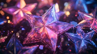 梦幻炫彩五角星装饰品