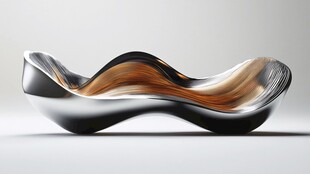 流线型金属艺术果盘