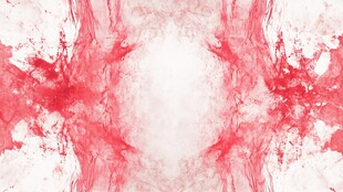 红色水墨对称抽象艺术画面